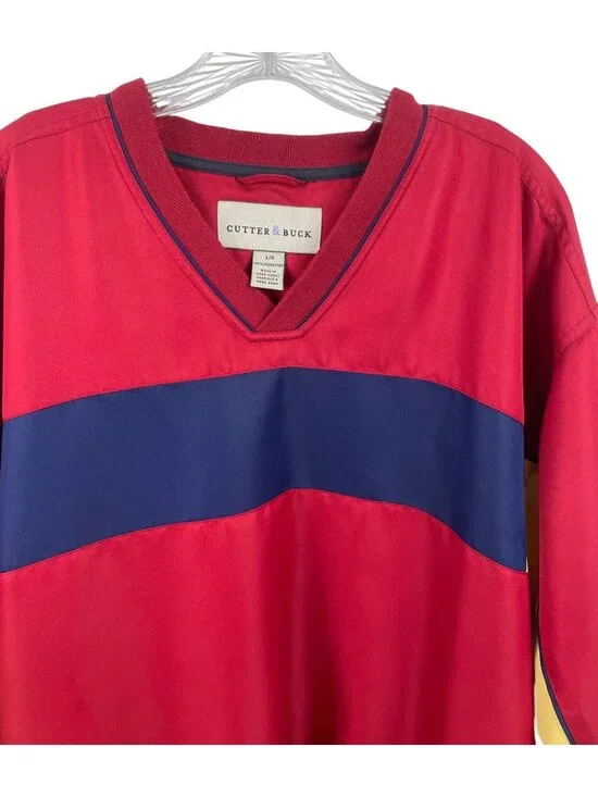 Cutter and Buck Colorblock Golf Mens Large Pullover Wind Rain Vintage 90s - Picture 3 of 11
